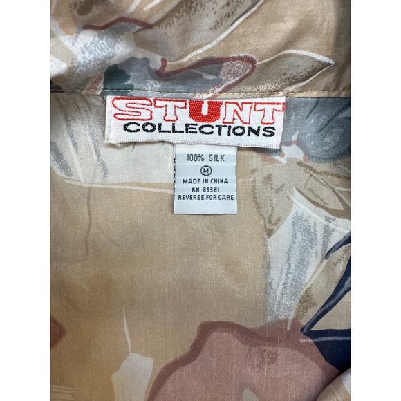 Stunt Collection Vintage 100% Silk Blouse Women’s M Floral‎ Print Shoulder Pads - Picture 7 of 10